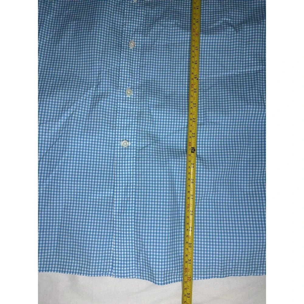 Ralph Lauren 120s Poplin Button Down Shirt Gingham Check Light Blue‎ XXL